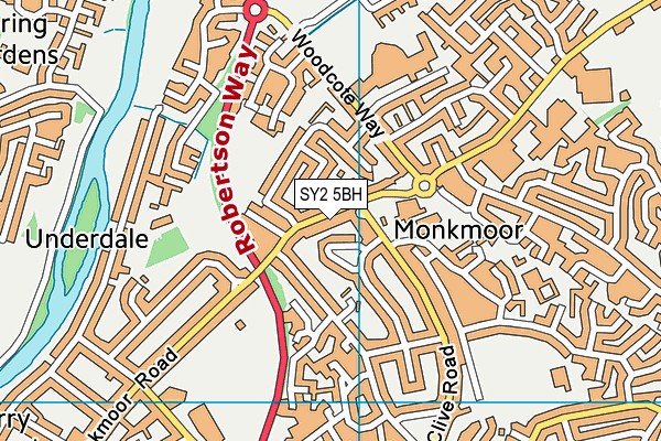 SY2 5BH map - OS VectorMap District (Ordnance Survey)