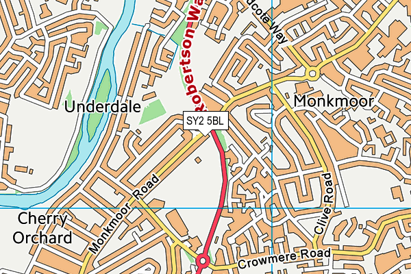 SY2 5BL map - OS VectorMap District (Ordnance Survey)