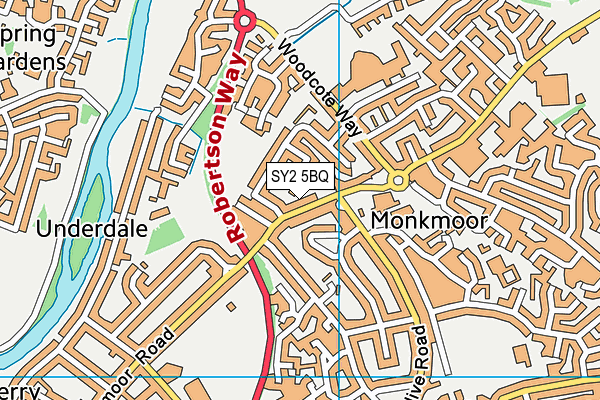 SY2 5BQ map - OS VectorMap District (Ordnance Survey)