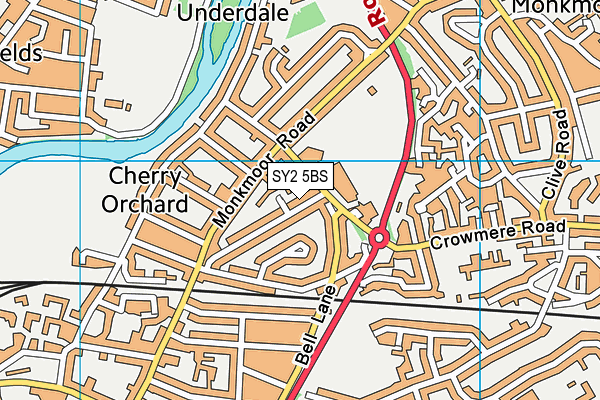 SY2 5BS map - OS VectorMap District (Ordnance Survey)