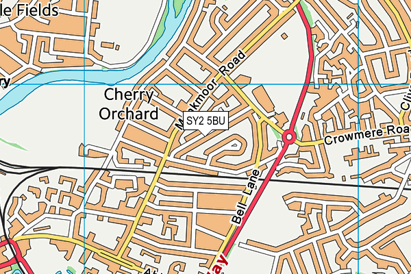 SY2 5BU map - OS VectorMap District (Ordnance Survey)