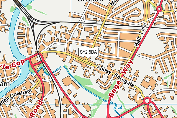 SY2 5DA map - OS VectorMap District (Ordnance Survey)