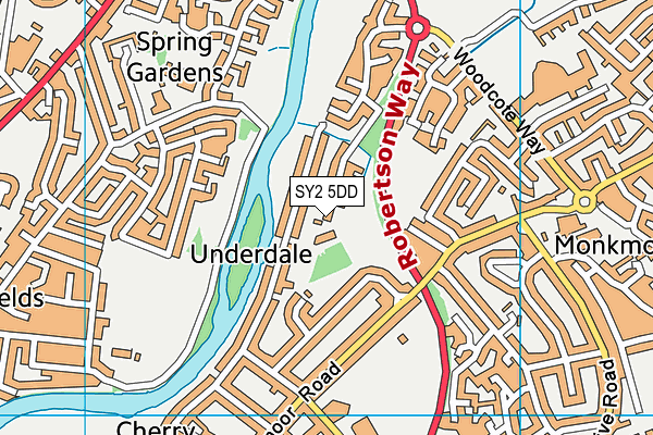 SY2 5DD map - OS VectorMap District (Ordnance Survey)