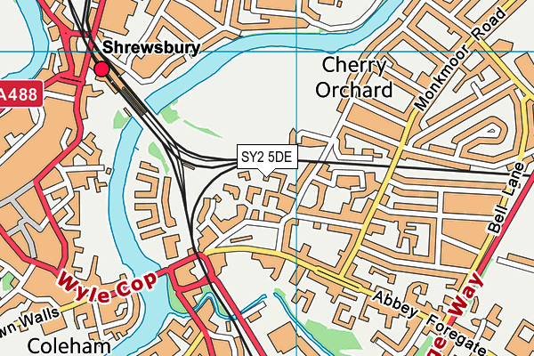 SY2 5DE map - OS VectorMap District (Ordnance Survey)