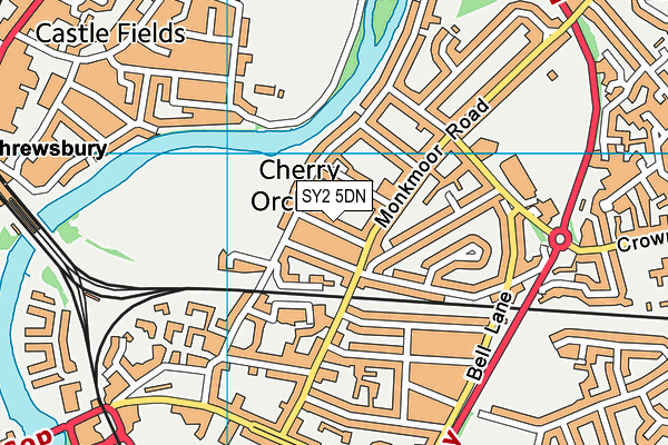 SY2 5DN map - OS VectorMap District (Ordnance Survey)