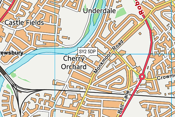 SY2 5DP map - OS VectorMap District (Ordnance Survey)