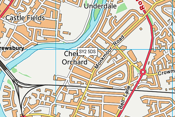 SY2 5DS map - OS VectorMap District (Ordnance Survey)