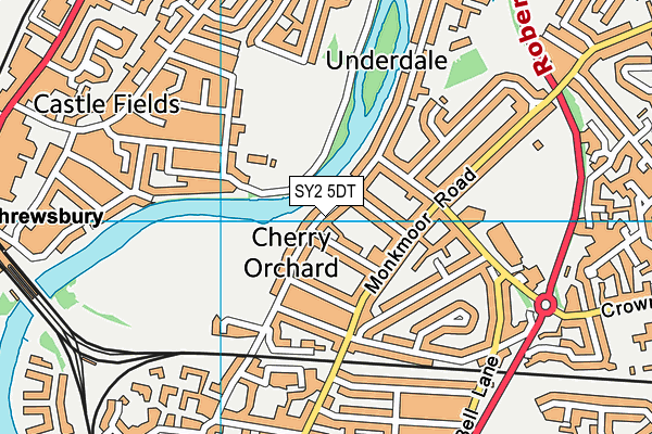 SY2 5DT map - OS VectorMap District (Ordnance Survey)