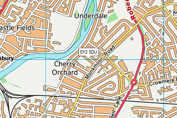 SY2 5DU map - OS VectorMap District (Ordnance Survey)