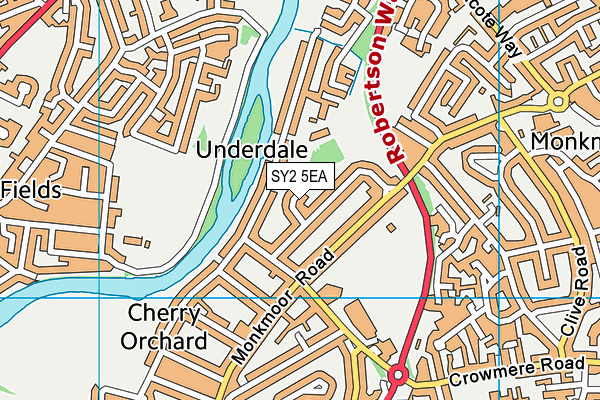 SY2 5EA map - OS VectorMap District (Ordnance Survey)