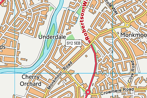 SY2 5EB map - OS VectorMap District (Ordnance Survey)