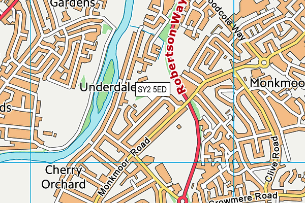 SY2 5ED map - OS VectorMap District (Ordnance Survey)