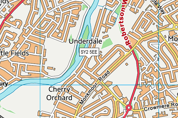 SY2 5EE map - OS VectorMap District (Ordnance Survey)