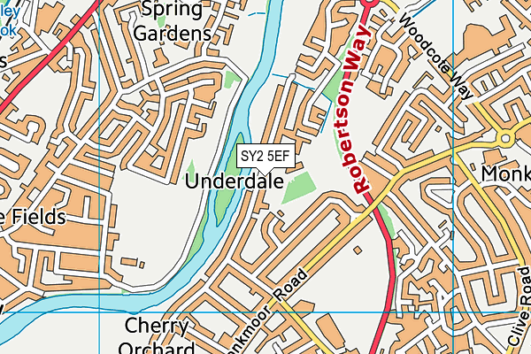 SY2 5EF map - OS VectorMap District (Ordnance Survey)