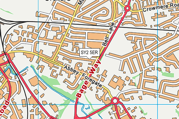 SY2 5ER map - OS VectorMap District (Ordnance Survey)