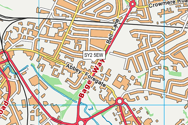 SY2 5EW map - OS VectorMap District (Ordnance Survey)