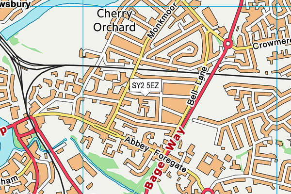 SY2 5EZ map - OS VectorMap District (Ordnance Survey)