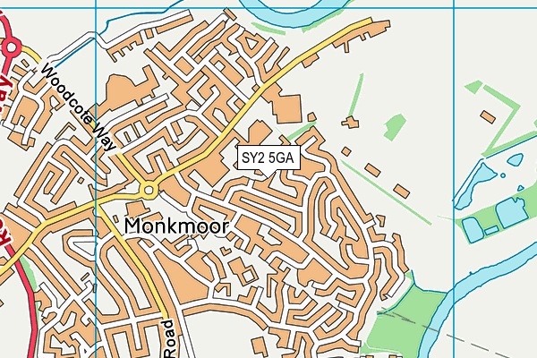 SY2 5GA map - OS VectorMap District (Ordnance Survey)