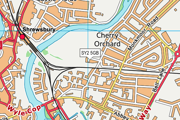 SY2 5GB map - OS VectorMap District (Ordnance Survey)