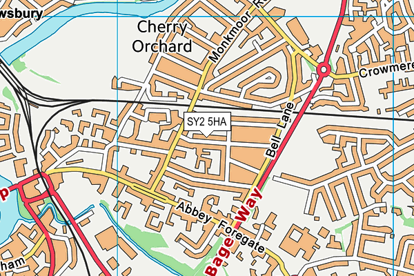 SY2 5HA map - OS VectorMap District (Ordnance Survey)