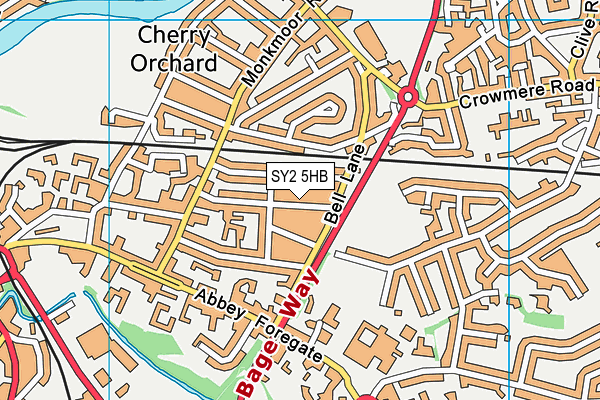 SY2 5HB map - OS VectorMap District (Ordnance Survey)