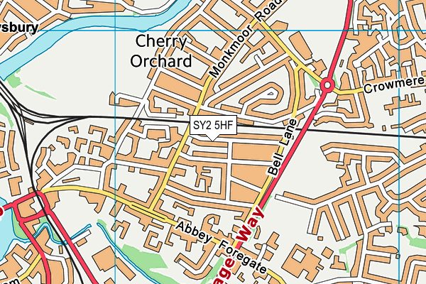 SY2 5HF map - OS VectorMap District (Ordnance Survey)