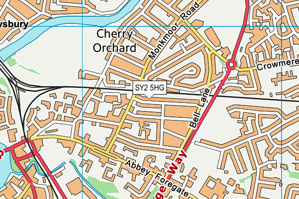 SY2 5HG map - OS VectorMap District (Ordnance Survey)