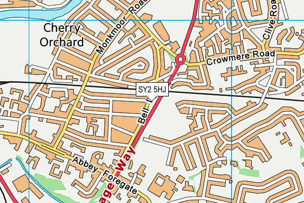 SY2 5HJ map - OS VectorMap District (Ordnance Survey)