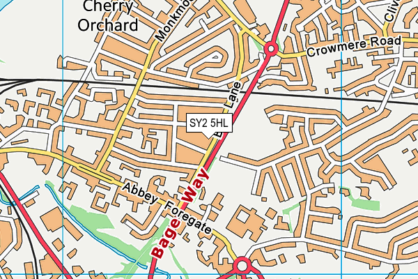 SY2 5HL map - OS VectorMap District (Ordnance Survey)