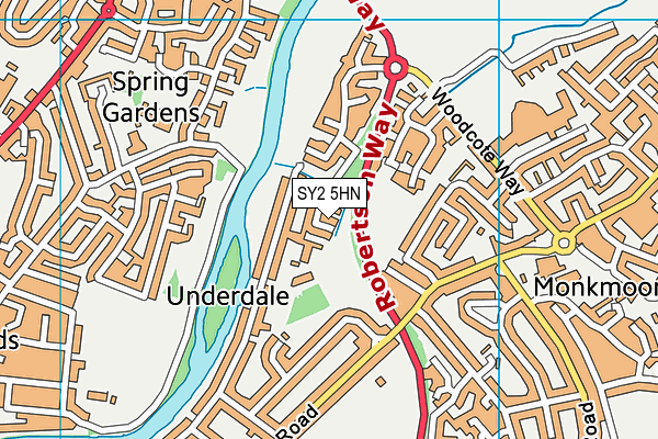 SY2 5HN map - OS VectorMap District (Ordnance Survey)