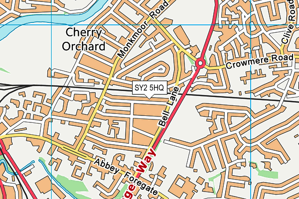 SY2 5HQ map - OS VectorMap District (Ordnance Survey)