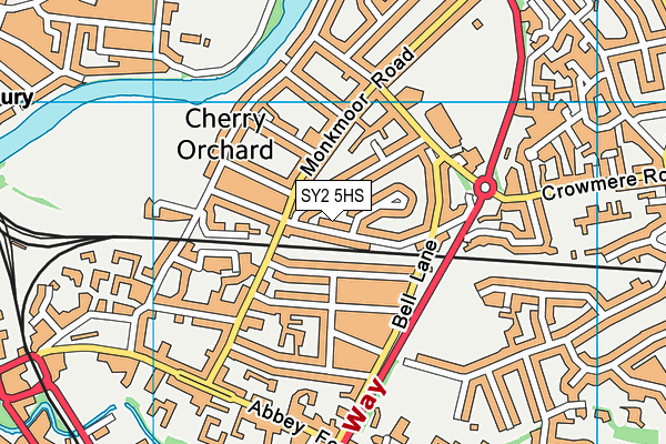 SY2 5HS map - OS VectorMap District (Ordnance Survey)