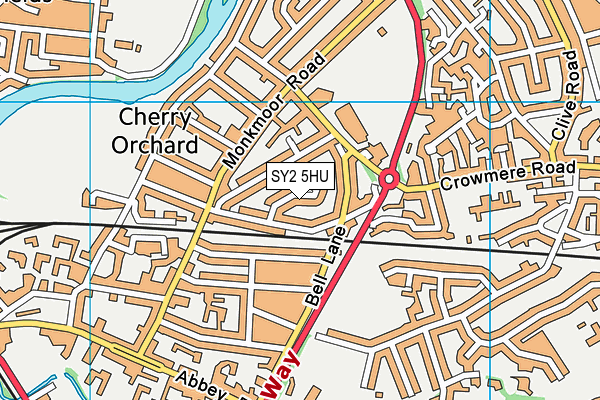 SY2 5HU map - OS VectorMap District (Ordnance Survey)