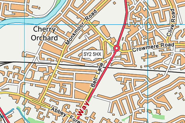 SY2 5HX map - OS VectorMap District (Ordnance Survey)