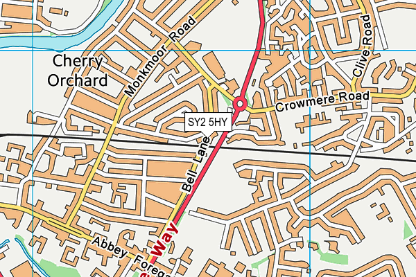 SY2 5HY map - OS VectorMap District (Ordnance Survey)