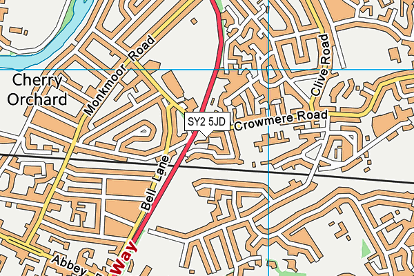 SY2 5JD map - OS VectorMap District (Ordnance Survey)