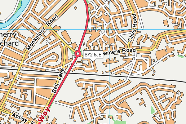 SY2 5JE map - OS VectorMap District (Ordnance Survey)