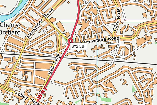 SY2 5JF map - OS VectorMap District (Ordnance Survey)