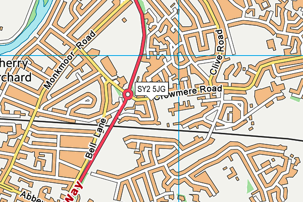 SY2 5JG map - OS VectorMap District (Ordnance Survey)