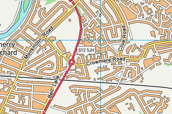 SY2 5JH map - OS VectorMap District (Ordnance Survey)