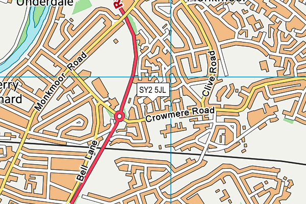 SY2 5JL map - OS VectorMap District (Ordnance Survey)