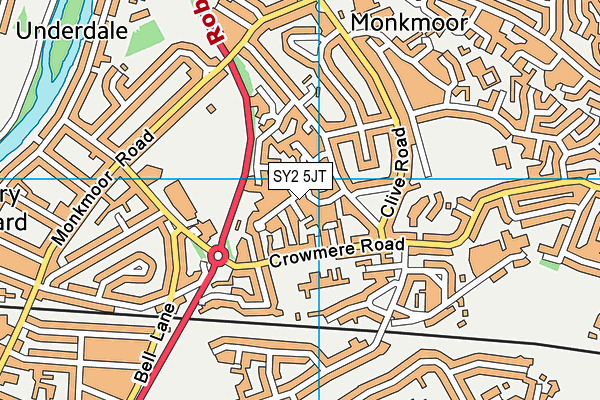 SY2 5JT map - OS VectorMap District (Ordnance Survey)