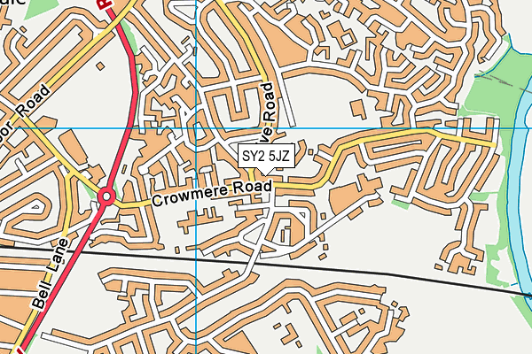 SY2 5JZ map - OS VectorMap District (Ordnance Survey)