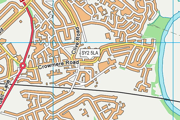 SY2 5LA map - OS VectorMap District (Ordnance Survey)