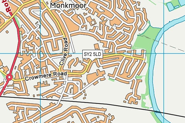 SY2 5LD map - OS VectorMap District (Ordnance Survey)