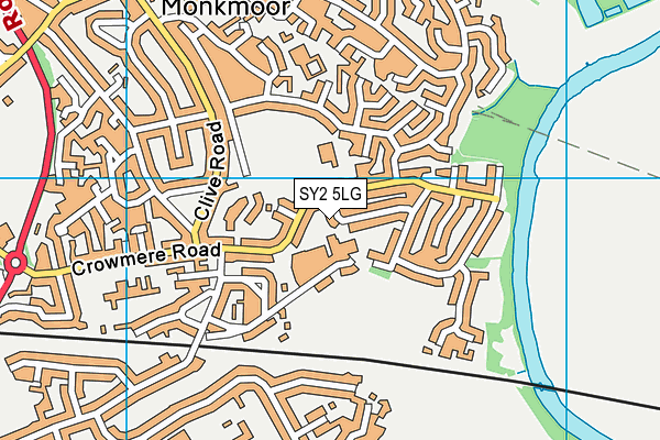 SY2 5LG map - OS VectorMap District (Ordnance Survey)