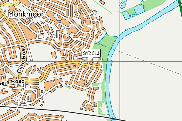 SY2 5LJ map - OS VectorMap District (Ordnance Survey)