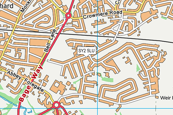 SY2 5LU map - OS VectorMap District (Ordnance Survey)