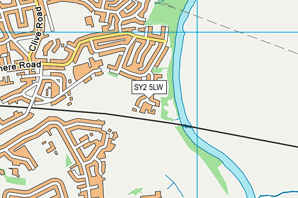 SY2 5LW map - OS VectorMap District (Ordnance Survey)