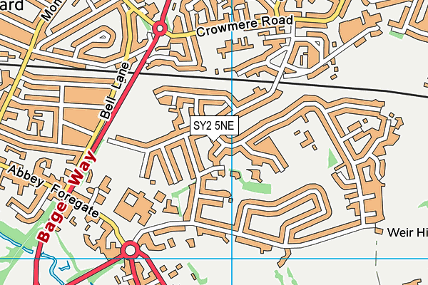 SY2 5NE map - OS VectorMap District (Ordnance Survey)